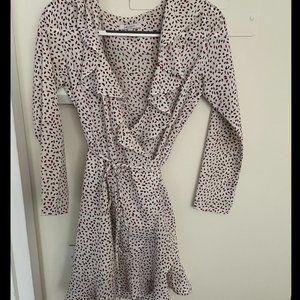Heart Print Wrap Dress